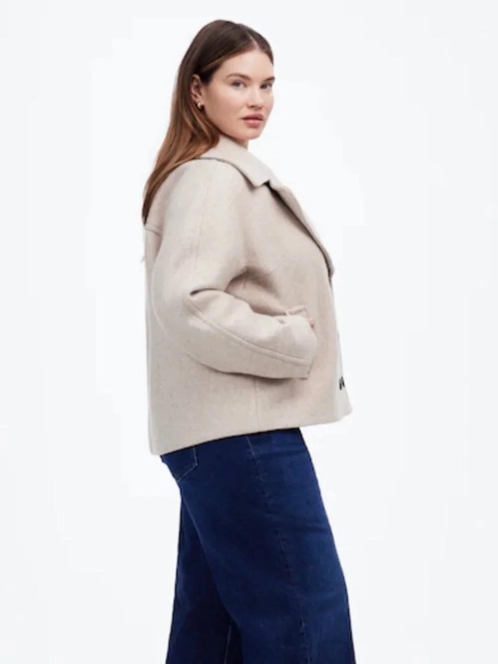 MADEWELL OVERSIZED-COLLAR SHORT PEACOAT SIZE 2X